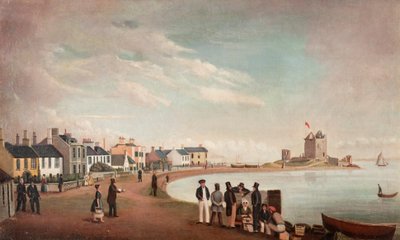 Beach Crescent e Broughty Castle, c.1835 da Alexander Smith