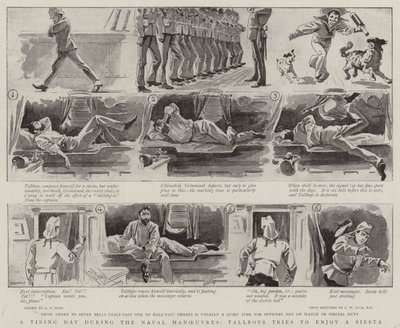 Una giornata stancante durante le manovre navali, Tallboys cerca di godersi una siesta da Alexander Stuart Boyd