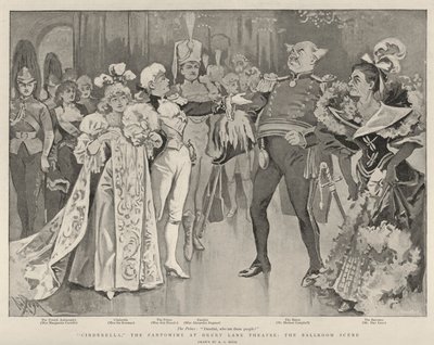 Cenerentola, il Pantomima al Drury Lane Theatre, la scena del ballo da Alexander Stuart Boyd