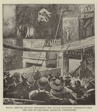 Mademoiselle Adelina Antonio esegue il suo doppio salto mortale all