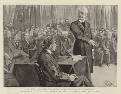 Presentazione a Sir Henry Irving per il conferimento del titolo da Alexander Stuart Boyd