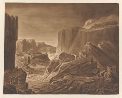 Paesaggio montano con banditi che spiano viaggiatori da Alexander Ver Huell
