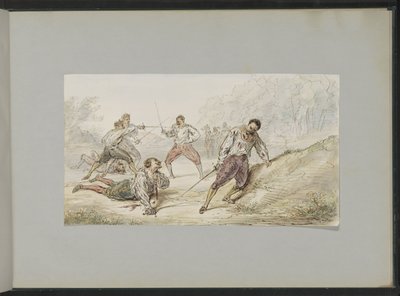 Paesaggio con uomini in duello da Alexander Ver Huell