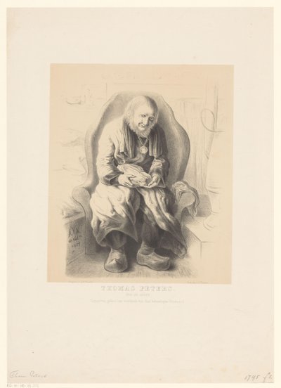 Ritratto di Thomas Peters, 112 anni da Alexander Ver Huell