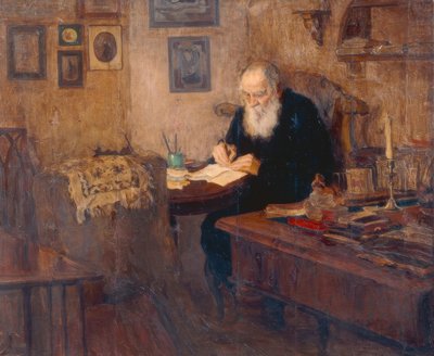 Ritratto dello scrittore Lev N. Tolstoj da Alexander Viktorowitsch Morawow