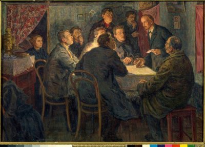 W.I.Lenin come capo del corso marxista a Pietroburgo da Alexander Viktorowitsch Morawow