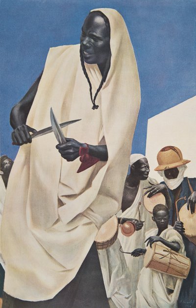 La Danza del Kuli-Kuta (Niamey) Parodia degli antichi sacrifici umani del Dahomey), da Dessins et Peintures d
