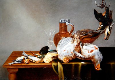 Natura morta di selvaggina con pernici e altri uccelli da Alexander van Adriaenssen
