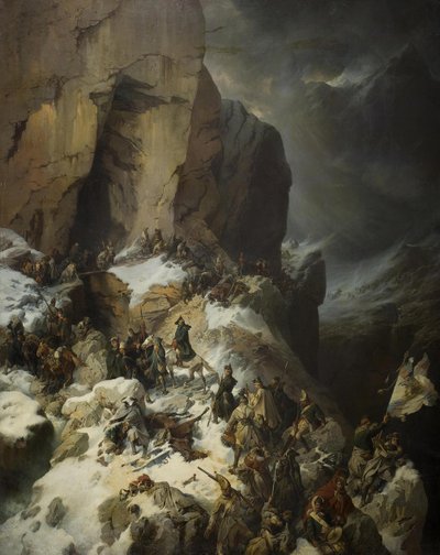 Suvorov attraversa il Passo Panix, 1860 da Alexander von Kotzebue