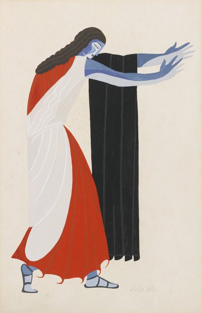 Costume per il dramma Sette contro Tebe di Eschilo, 1925 da Alexandra Alexandrowna Exter