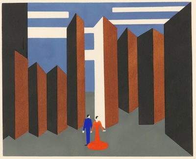 Scenografia dal portfolio Décors de Théâtre, 1930 da Alexandra Alexandrowna Exter