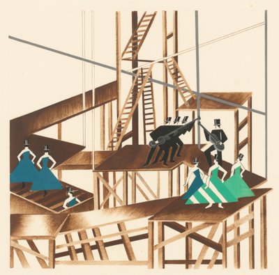 Scenografia dal portfolio Décors de Théâtre, 1930 da Alexandra Alexandrowna Exter