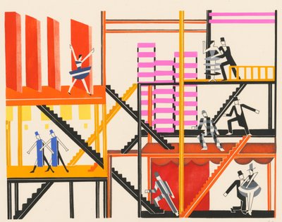 Scenografia dal portfolio Décors de Théâtre, 1930 da Alexandra Alexandrowna Exter