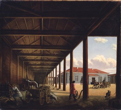 Stazione della diligenza da Alexandra Alexeyevna Venetsianova