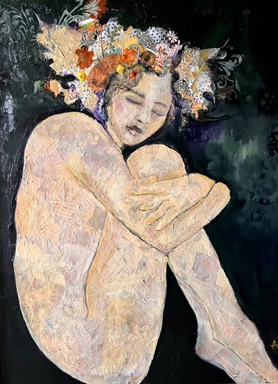 Donna nuda in meditazione da Alexandra Higgins