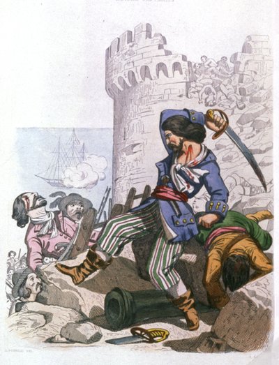 Grammont, pirata francese, c. 1850 da Alexandre (after) Debelle