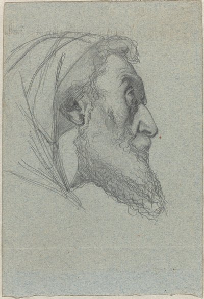 Uomo barbuto di profilo (recto) / Donna che guarda in alto (verso) da Alexandre Bida