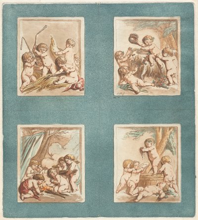 Le quattro stagioni da Alexandre Briceau after Jean Baptiste Hüet, I