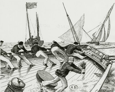 Regata: Le turn du Bateau-Buoée - disegno di A. Brun, Bibl. des Arts Deco da Alexandre Brun