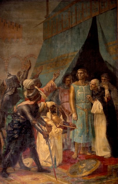 Settima Crociata: re Luigi IX (San Luigi) (1214-1270) a Gerusalemme. Dipinto di Alexandre Cabanel (1823-1889) XIX secolo Parigi, Pantheon da Alexandre Cabanel