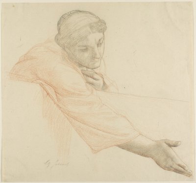 Donna che si sporge su un muro, studio per La vita di San Luigi, re di Francia da Alexandre Cabanel