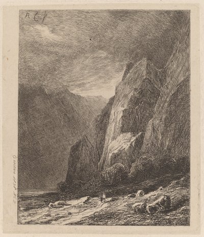 Scogliere in una tempesta da Alexandre Calame