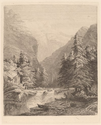 Cascata di montagna da Alexandre Calame