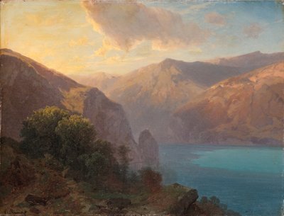 Vicino a Seelisberg: veduta del Lago di Lucerna visto da Seelisberg, Svizzera, 1862 da Alexandre Calame