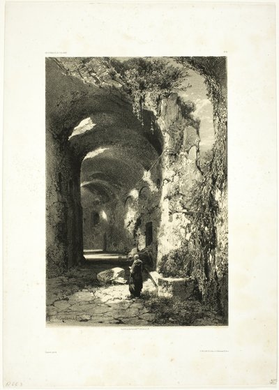 Rovina di un anfiteatro a Pozzuoli (Regno di Napoli), tavola 9 da Oeuvres de A. Calame da Alexandre Calame