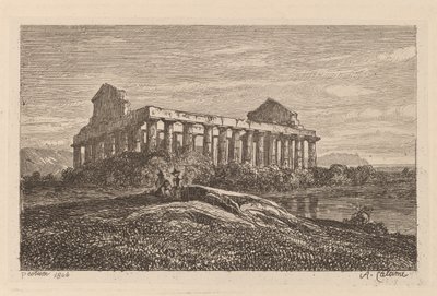 Rovine a Paestum da Alexandre Calame