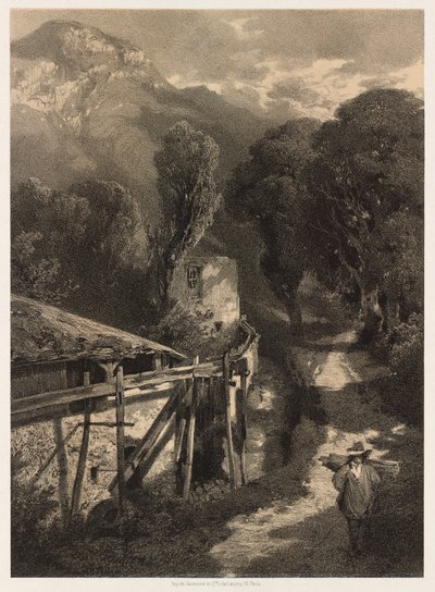 La strada del Sempione, Meillerie, Francia da Alexandre Calame