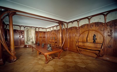 Alexandre Charpentier (1856 - 1909) con la collaborazione di Alexandre Bigot; Sala da pranzo circa 1901; Parigi, Musée d