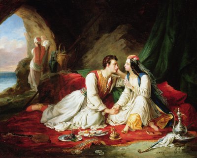Byron come Don Giovanni, con Haidee, 1831 da Alexandre Colin