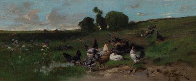 Paesaggio animato di galline da Alexandre Defaux