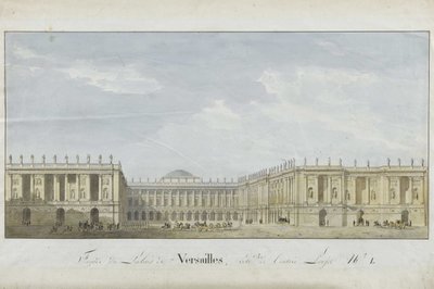 Progetto di facciata per il Palazzo di Versailles sul lato dell