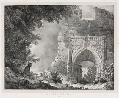 Viaggi pittoreschi e romantici nella vecchia Francia: Rovine del Palazzo della Regina Bianca da Alexandre Evariste Fragonard