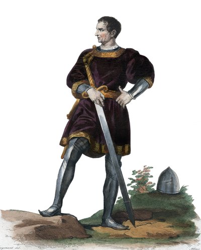 Ritratto di Olivier V di Clisson (1336-1407), Conestabile francese. illustrazione da “Le Plutarque Français” di Edmond Mennechet da Alexandre Evariste Fragonard