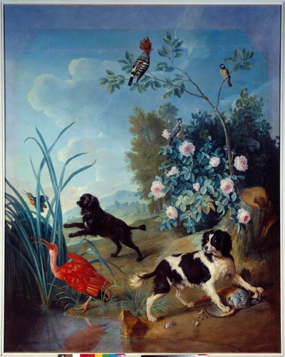 Zerbine e Jemite, i cani di Re Luigi XIV da Alexandre Francois Desportes