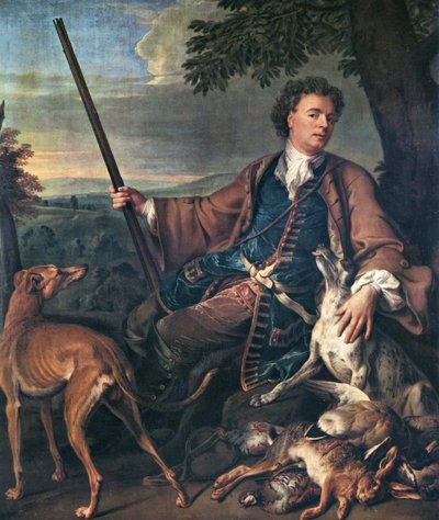 Francese: Portrait de M. Desportes peint par lui-même avec du gibier mort à ses pieds (Ritratto dell