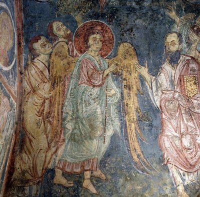Angelo, affresco nella chiesa di Alikampos, Creta, Grecia da Nicolas Toussaint Charlet