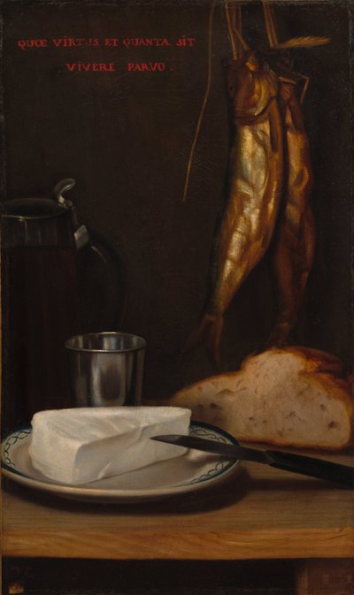 Natura morta con aringa, pane e formaggio da Alexandre Gabriel Decamps
