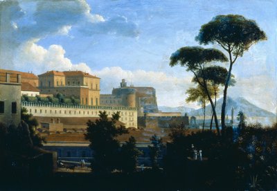 Il Palazzo Reale di Napoli visto da Santa Lucia da Alexandre Hyacinthe Dunouy