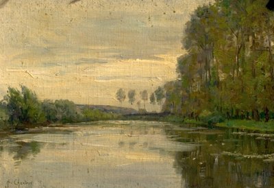 Scena fluviale, la Bassa Loira, Francia da Alexandre Jacques Chantron