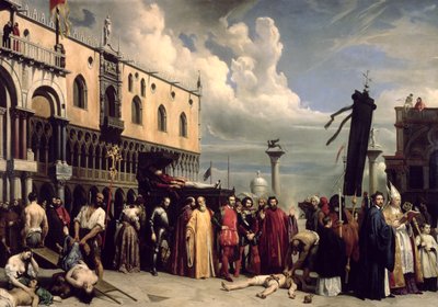 Onori funebri resi a Tiziano morto a Venezia nella peste del 1576, 1832 da Alexandre Jean Baptiste Hesse