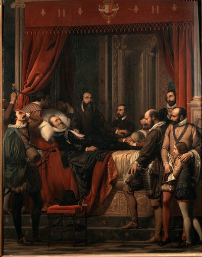 La morte di Enrico IV re di Francia, il suo corpo esposto al Louvre. Dipinto di Alexandre Hesse (1806-1879) da Alexandre Jean Baptiste Hesse