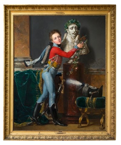 Il giovane Visconte de Laborde con il busto del padre morto a Wagram da Alexandre Jean Dubois Drahonet