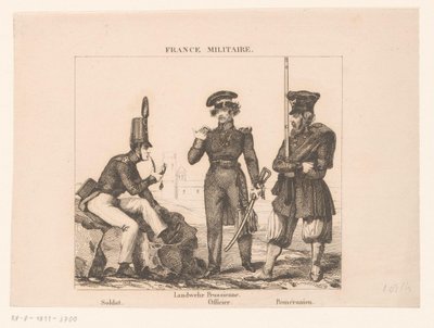 Tre militari francesi (serie: France militaire) da Alexandre Lacauchie