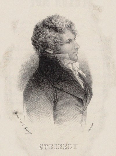 Ritratto del pianista e compositore Daniel Steibelt 1765-1823, 1850 da Alexandre Leroux