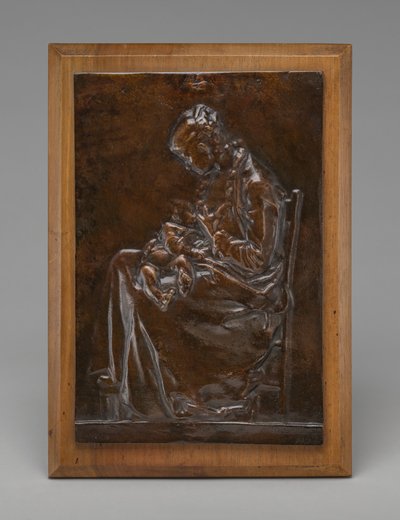 Maternità, o giovane donna che allatta un bambino, modello 1882 da Alexandre Louis Marie Charpentier