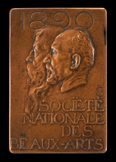 Société Nationale des Beaux-Arts: Jean-Louis Ernest Meissonier e Pierre Puvis..., [recto], 1890 da Alexandre Louis Marie Charpentier